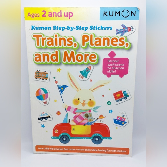 Kumon Step-By-Step Stickers‎ : Trains, Planes, and More (2014, Paperback) - Picture 1 of 4